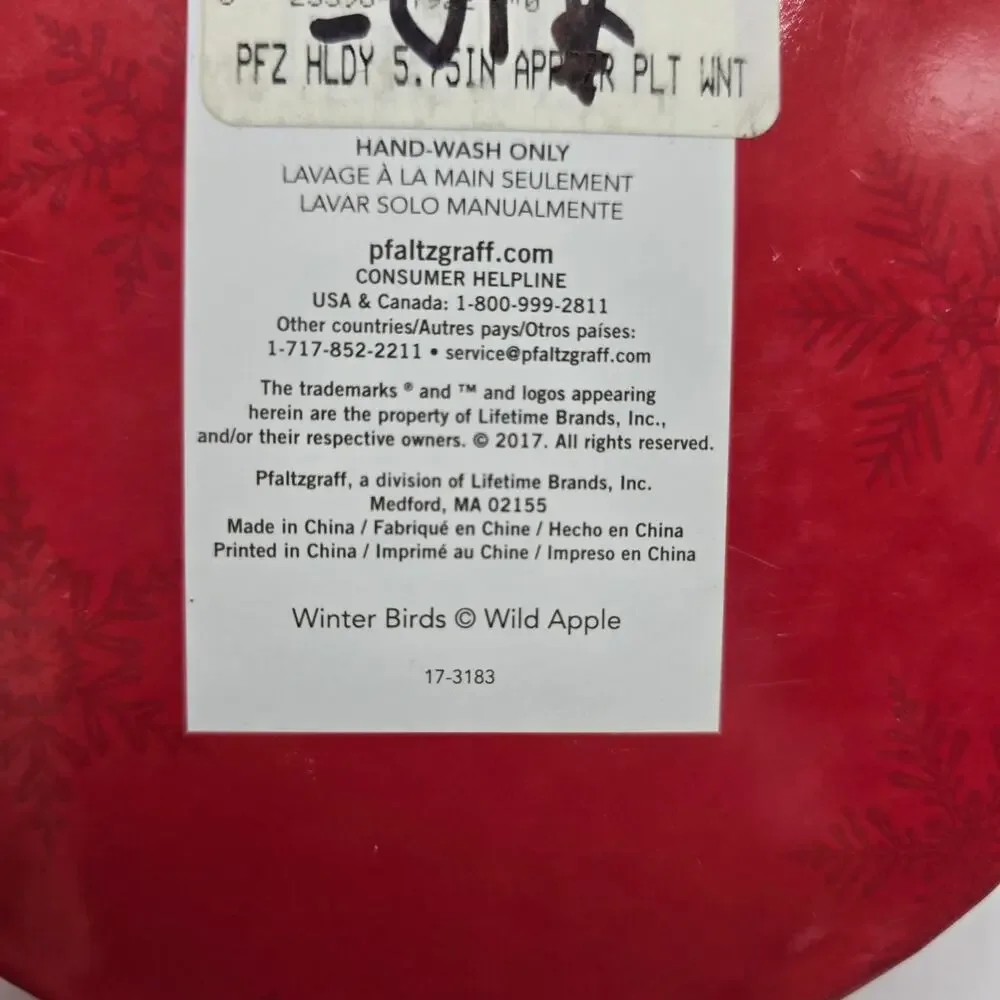 Pfaltzgraff New Winter Birds Decal Glass Appetizer Plates Set of 4 5.75